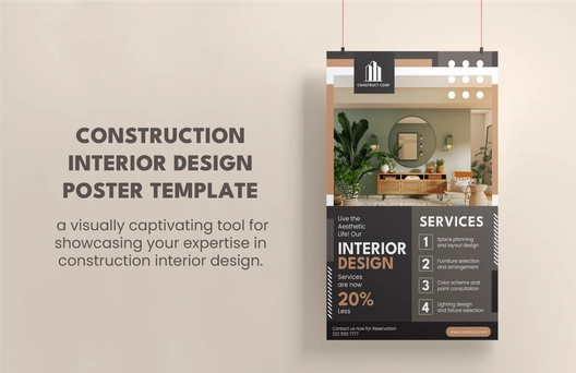 Construction Interior Design Poster Template