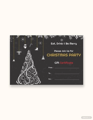 Christmas Party Gift Certificate Template