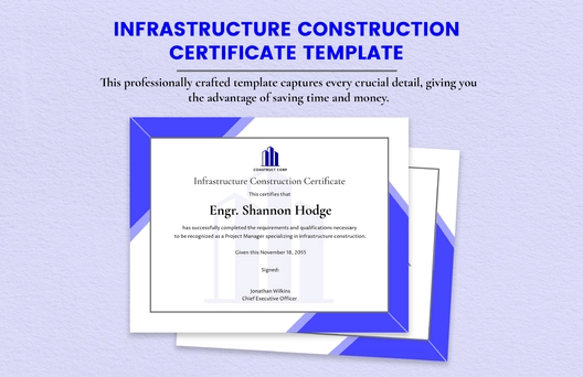 Infrastructure Construction Certificate