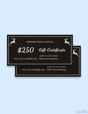 Chalkboard Christmas Gift Certificate Template