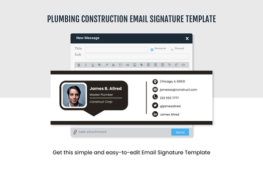 Plumbing Construction Email Signature Template