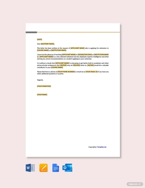 Sample School Reference Letter