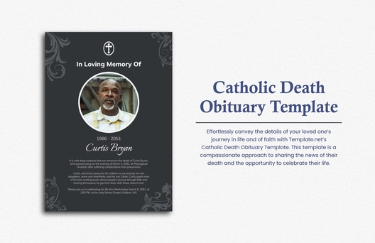 Catholic Death Obituary Template