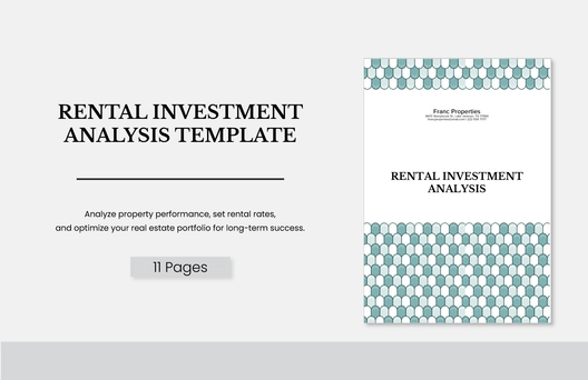 Rental Investment Analysis Template