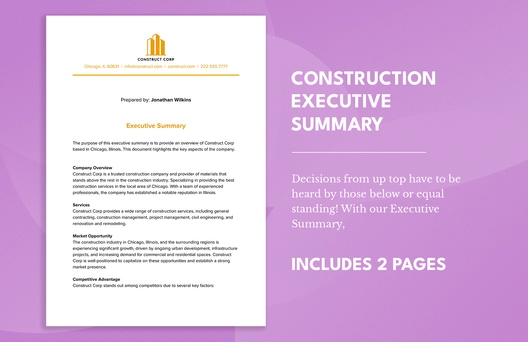 Construction Executive Summary