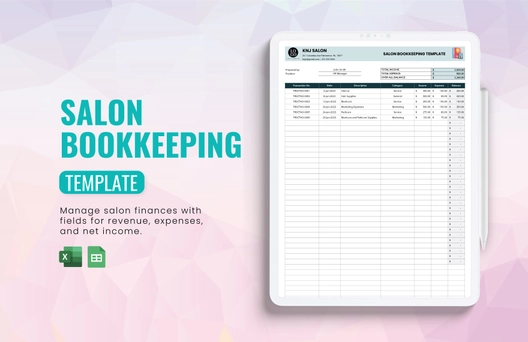 Salon Bookkeeping Template