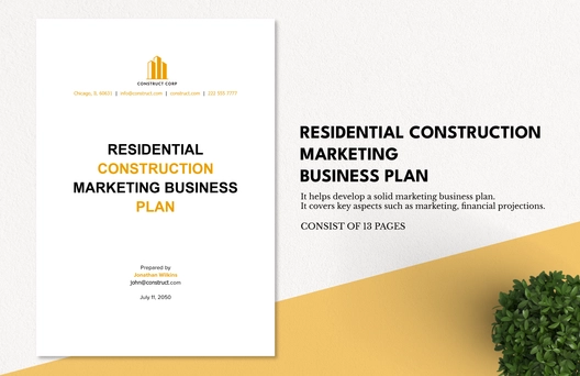 Residential Construction Marketing Business Plan Template