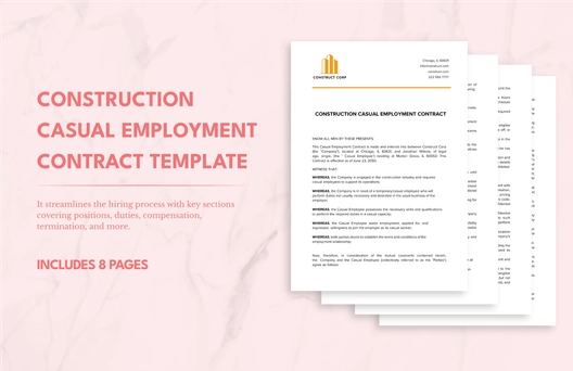 Construction Casual Employment Contract Template