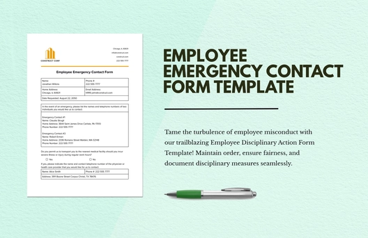 Employee Emergency Contact Form Employee Emergency Contact Form
