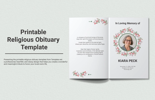 Printable Religious Obituary Template