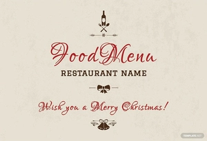 Christmas Restaurant Greeting Card Template