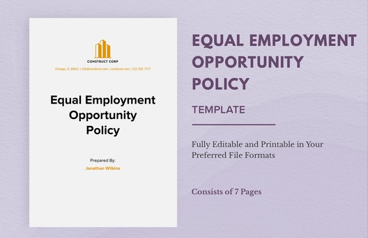 Equal Employment Opportunity Policy Template