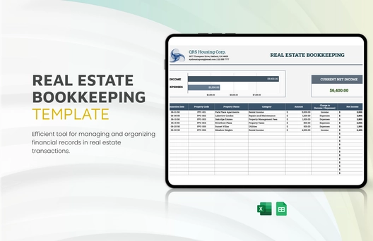 Real Estate Bookkeeping Template