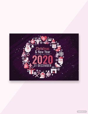 Creative Christmas and New Year Greeting Card Template