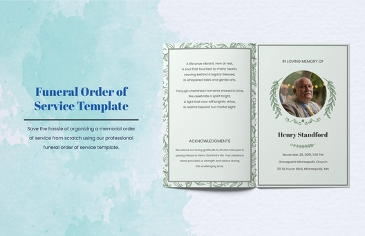 Funeral Order of Service Template