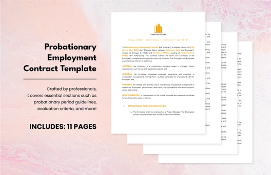 Probationary Employment Contract Template