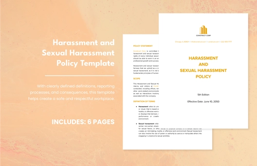 Harassment and Sexual Harassment Policy Template
