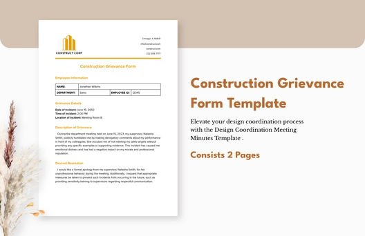 Construction Grievance Form Template
