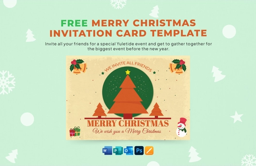 Merry Christmas Invitation Card Template