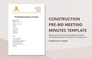 Construction Pre-Bid Meeting Minutes Template