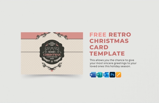 Retro Style Christmas Card Template