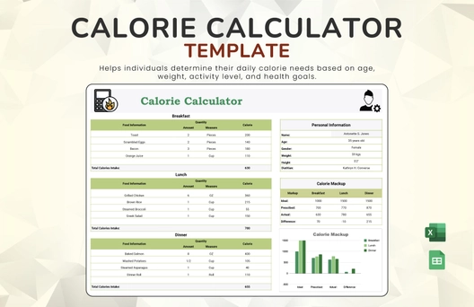 Calorie Calculator Template