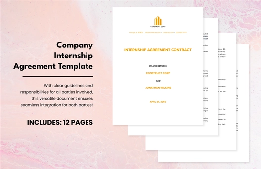 Company Internship Agreement Template
