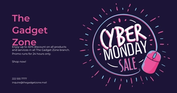 Free Cyber Monday Facebook Post Template to Edit Online