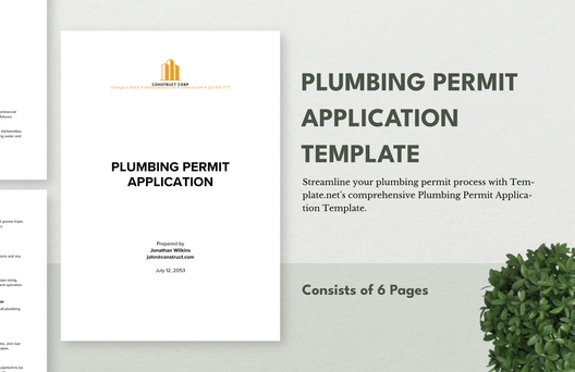 Plumbing Permit Application Template