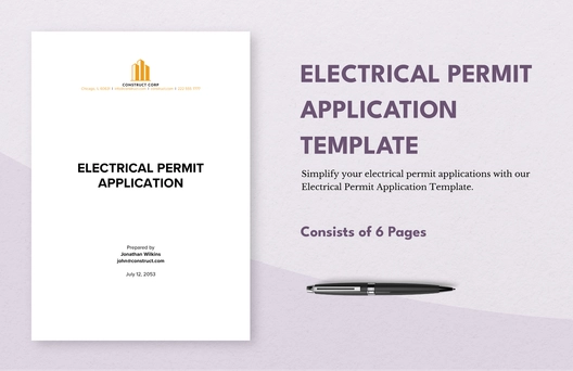 Electrical Permit Application Template