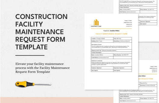 Construction Facility Maintenance Request Form Template