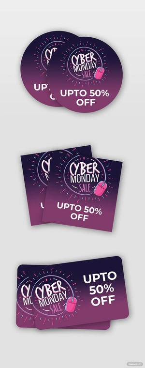 Cyber Monday Stickers Template