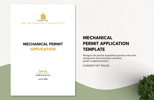 Mechanical Permit Application Template