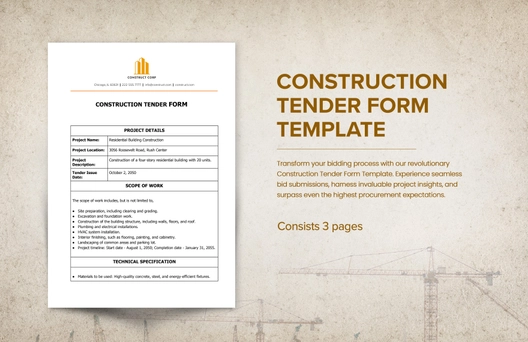 Construction Tender Form Template