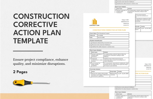 Construction Corrective Action Plan (CAP) Template