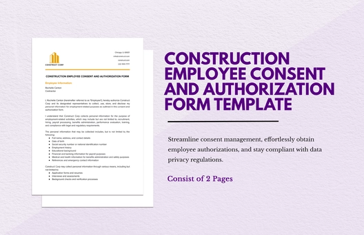 Construction Employee Consent and Authorization Form