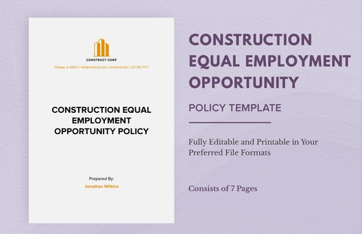 Construction Equal Employment Opportunity Policy Template