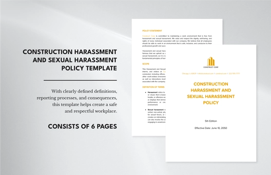 Construction Harassment and Sexual Harassment Policy Template