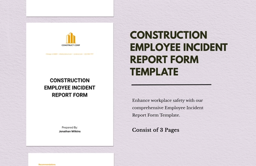Construction Employee Incident Report Form