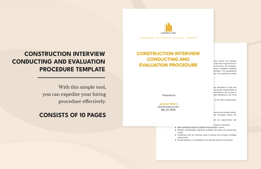 Construction Interview Conducting and Evaluation Procedure Template