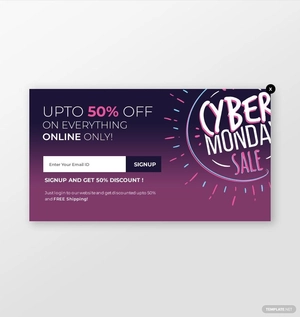 Cyber Monday Website Popup Template