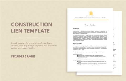 Construction Lien Template