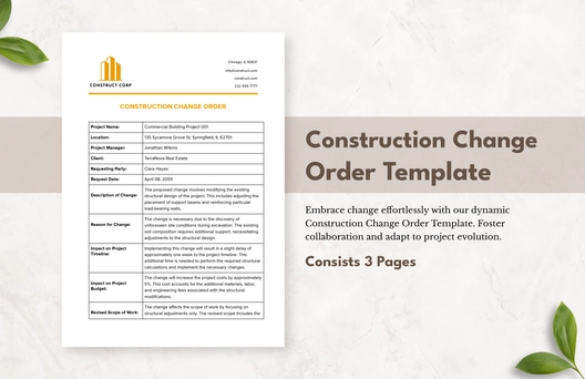 Construction Change Order Template