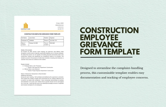 Construction Employee Grievance Form
