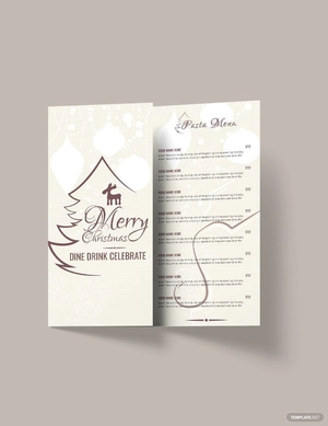 Christmas Restaurant Menu Brochure Template
