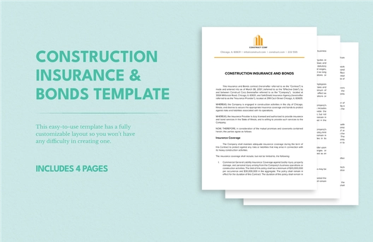 Construction Insurance & Bonds Template