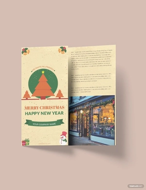 Vintage Christmas Tri-Fold Brochure Template