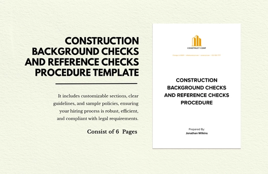 Construction Background Checks and Reference Checks Procedure