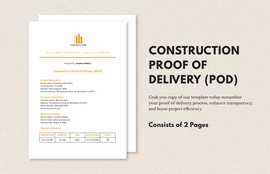 Construction Proof of Delivery (POD)