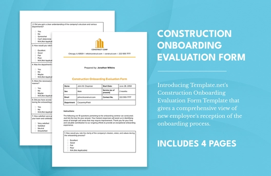 Construction Onboarding Evaluation Form
